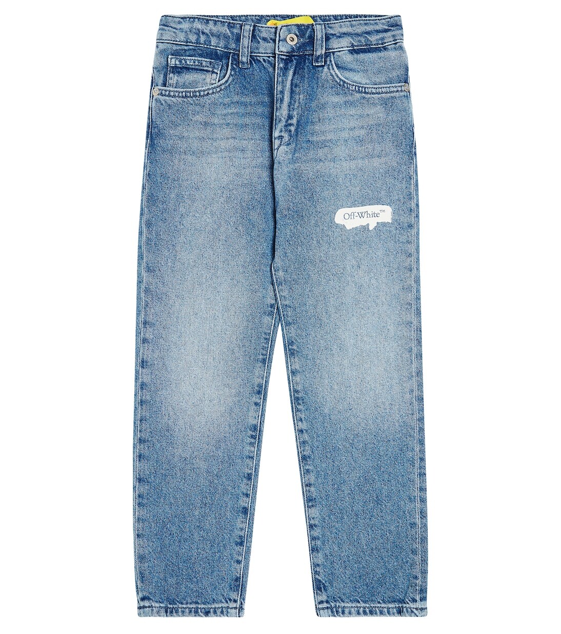 

Узкие джинсы с графичным рисунком Off-White Kids, синий