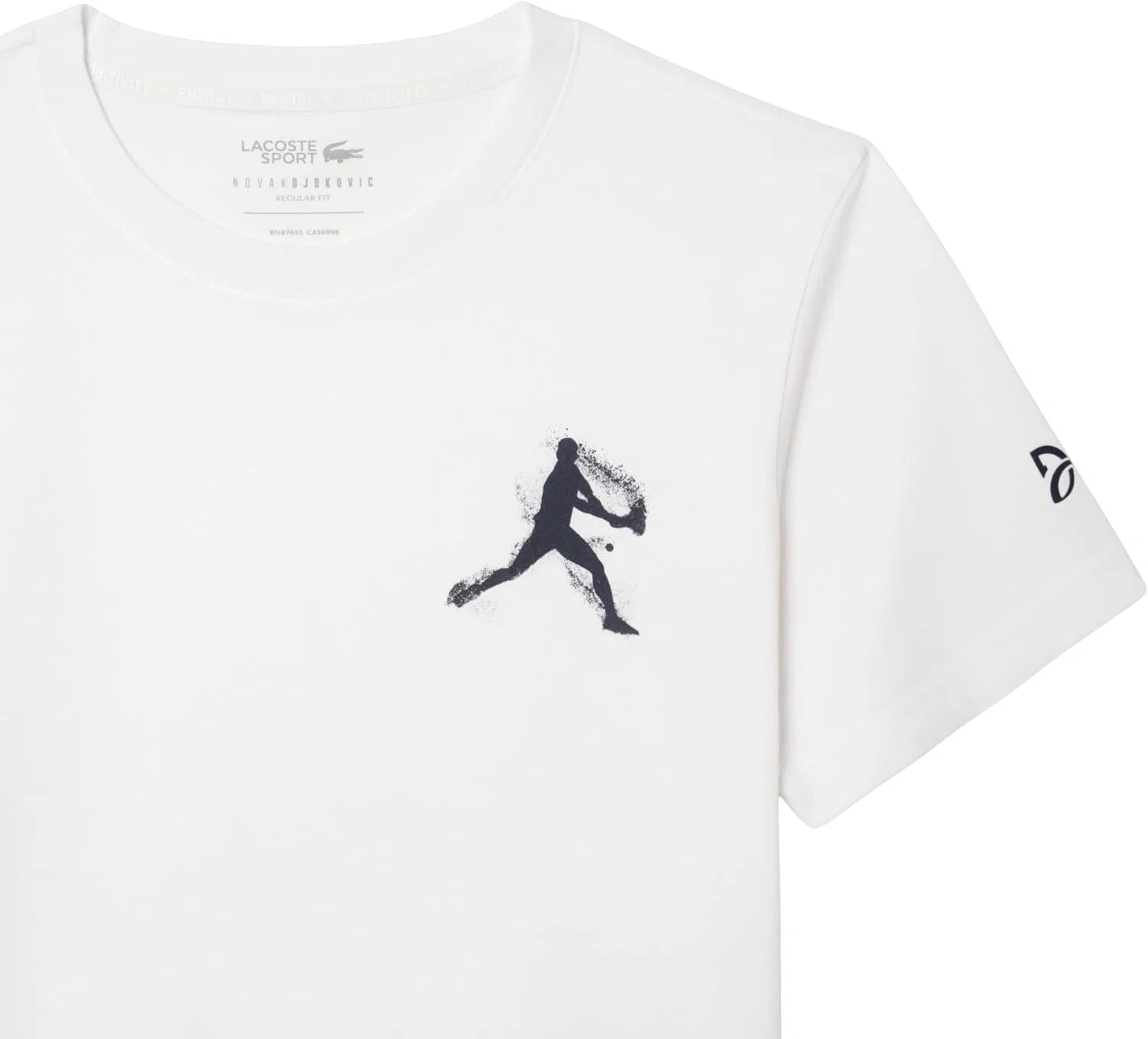 Футболка Lacoste Novak Djokovic, White/Navy Blue — фото 2