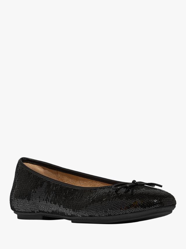 Delicato босоножки-балетки из кожи с бантом и пайетками FitFlop, Black — фото 2