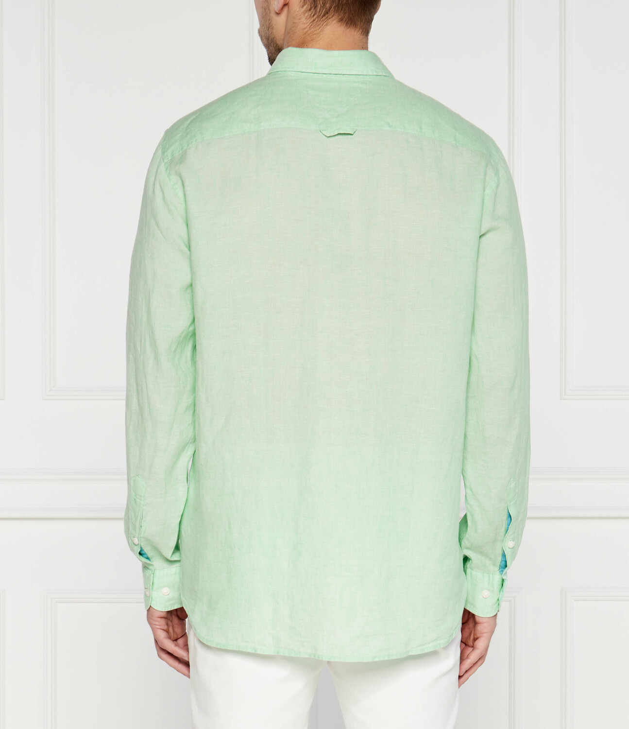 Льняная рубашка Tommy Hilfiger PIGMENT DYED Regular Fit, зеленый — фото 4