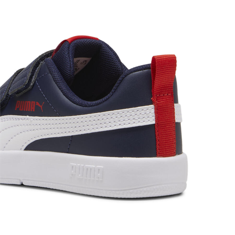 Кроссовки Courtflex V3 для детей PUMA, темно-синие, белые, красные, синие — фото 3