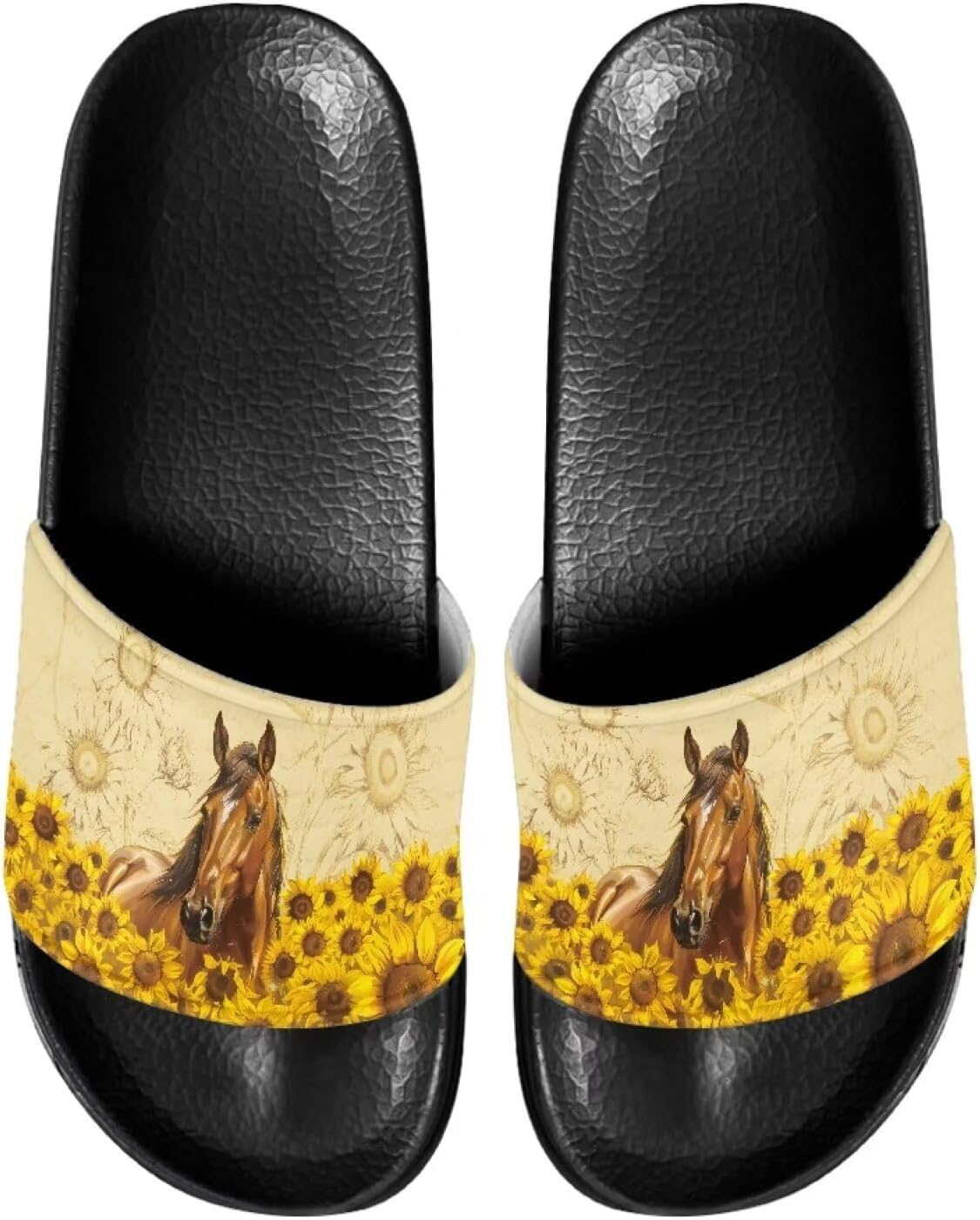 

Шлепанцы для дома и ванной, тапочки на плоской подошве, повседневная обувь для мужчин и женщин Judentidos, Sunflower Horse