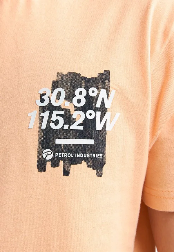 Футболка с принтом в стиле вакеро на спине Petrol Industries, Tropical Orange — фото 4