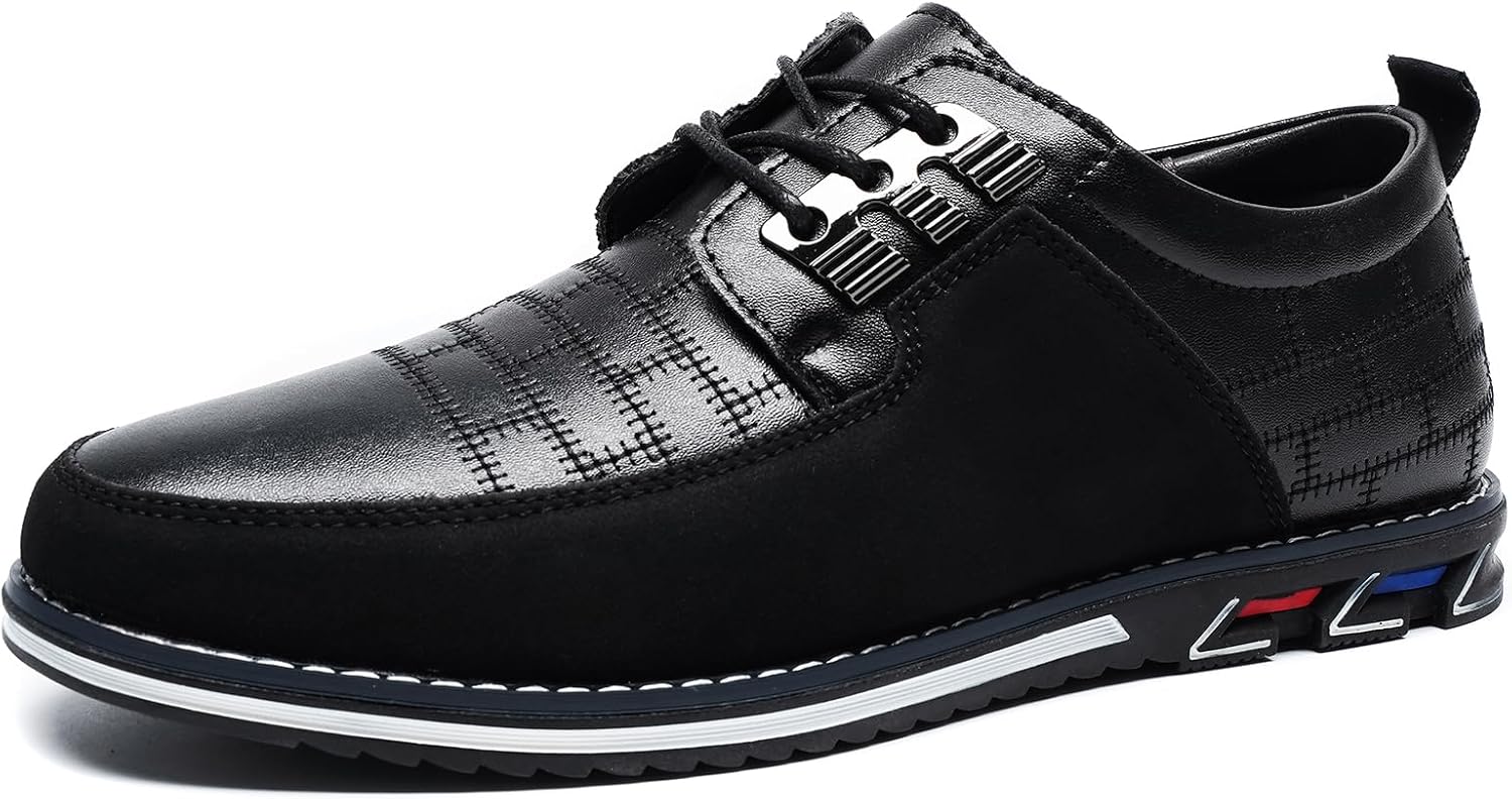 

Мужские оксфорды повседневные бизнес туфли с шнуровкой, кожаные лоферы, модные кроссовки, дышащие, удобные, для офиса, работы, прогулок и вождения Gsohino, черный