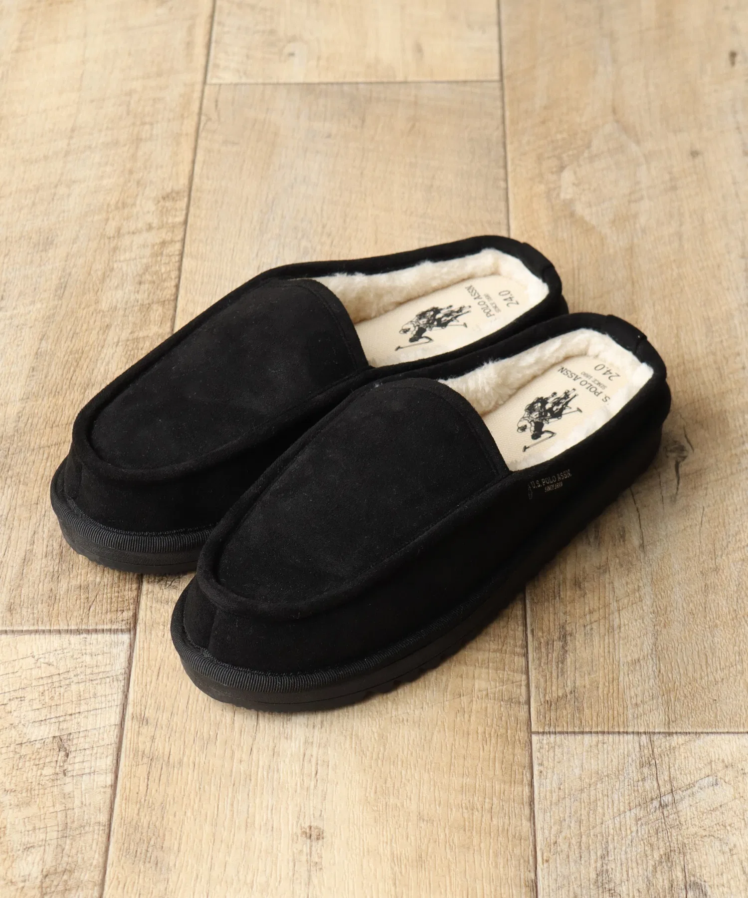 Мужские сланцы с боа U.S. POLO ASSN. чёрные