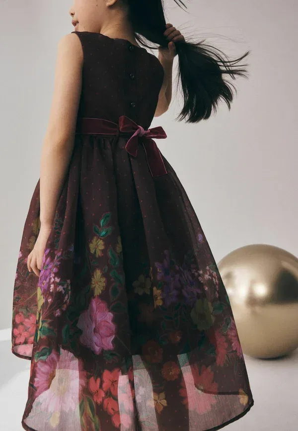 Платье Next, Regular fit floral prom dress, шоколадно-коричневый — фото 4