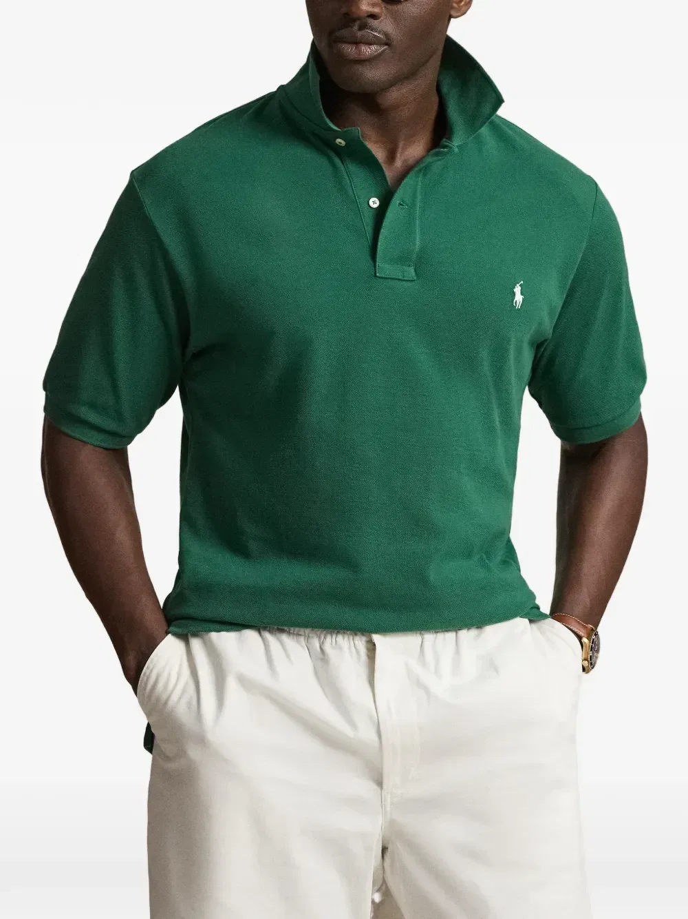 Рубашка поло с вышивкой POLO RALPH LAUREN, зеленый — фото 3