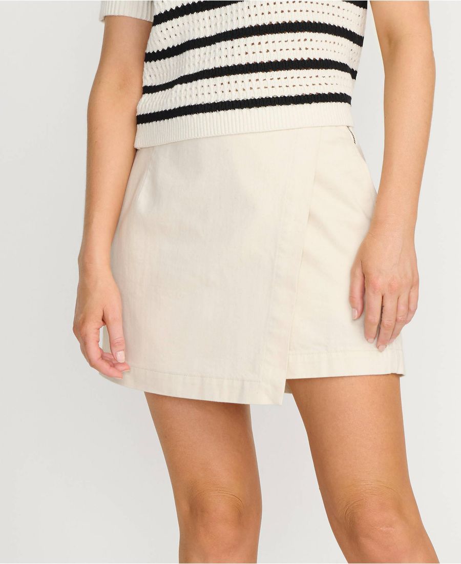 

Женская легкая джинсовая юбка-шорты выше колена Lands' End, Natural