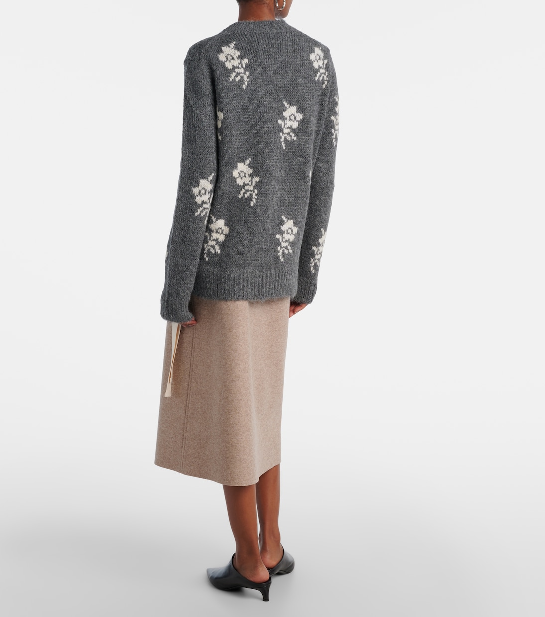 Свитер из смеси шерсти и альпаки в технике интарсия Jil Sander, Moonless Night — фото 3