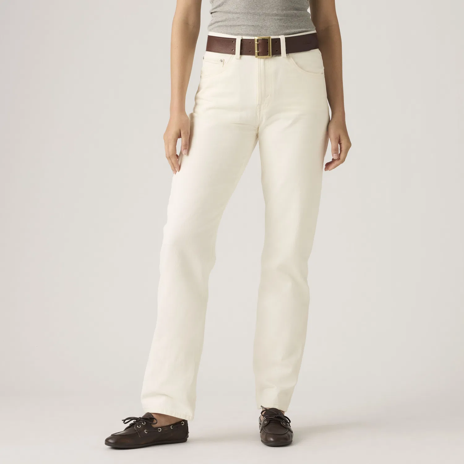 Простые джинсы для женщин от Easy Dad Levi's, White — фото 2