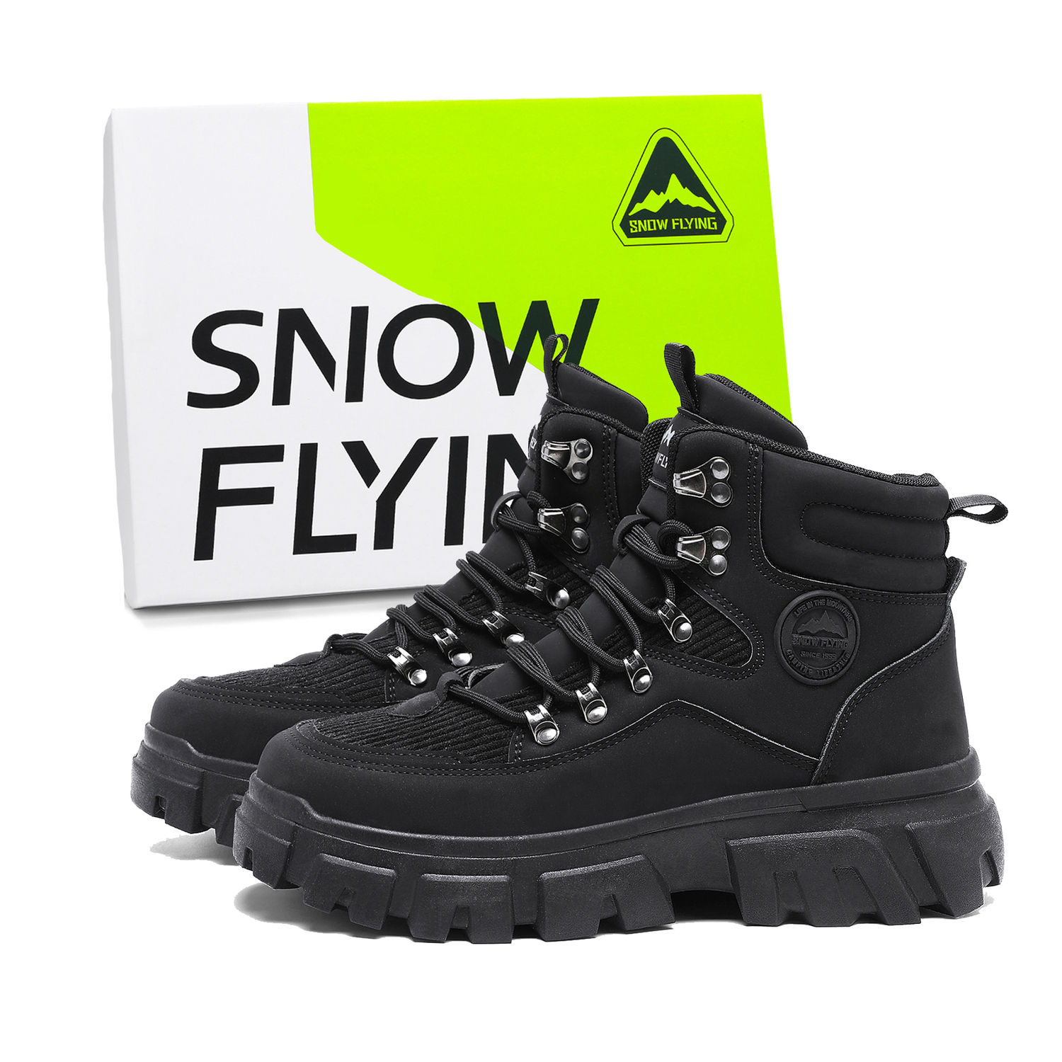 

SNOW FLYING Зимние тактические ботинки коллекция короткие мартинсы унисекс ночной черный, цвет Night Black