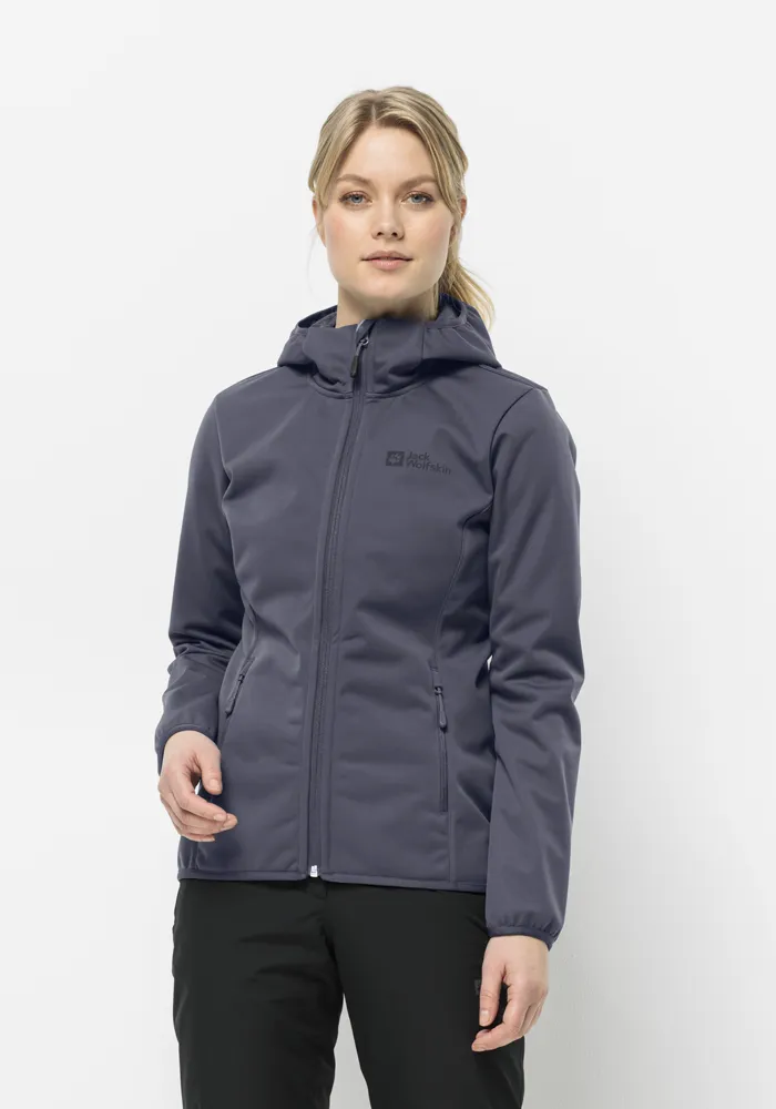 

Куртка из софтшелла Jack Wolfskin "WINDHAIN HOODY W", с капюшоном, цвет Dolphin