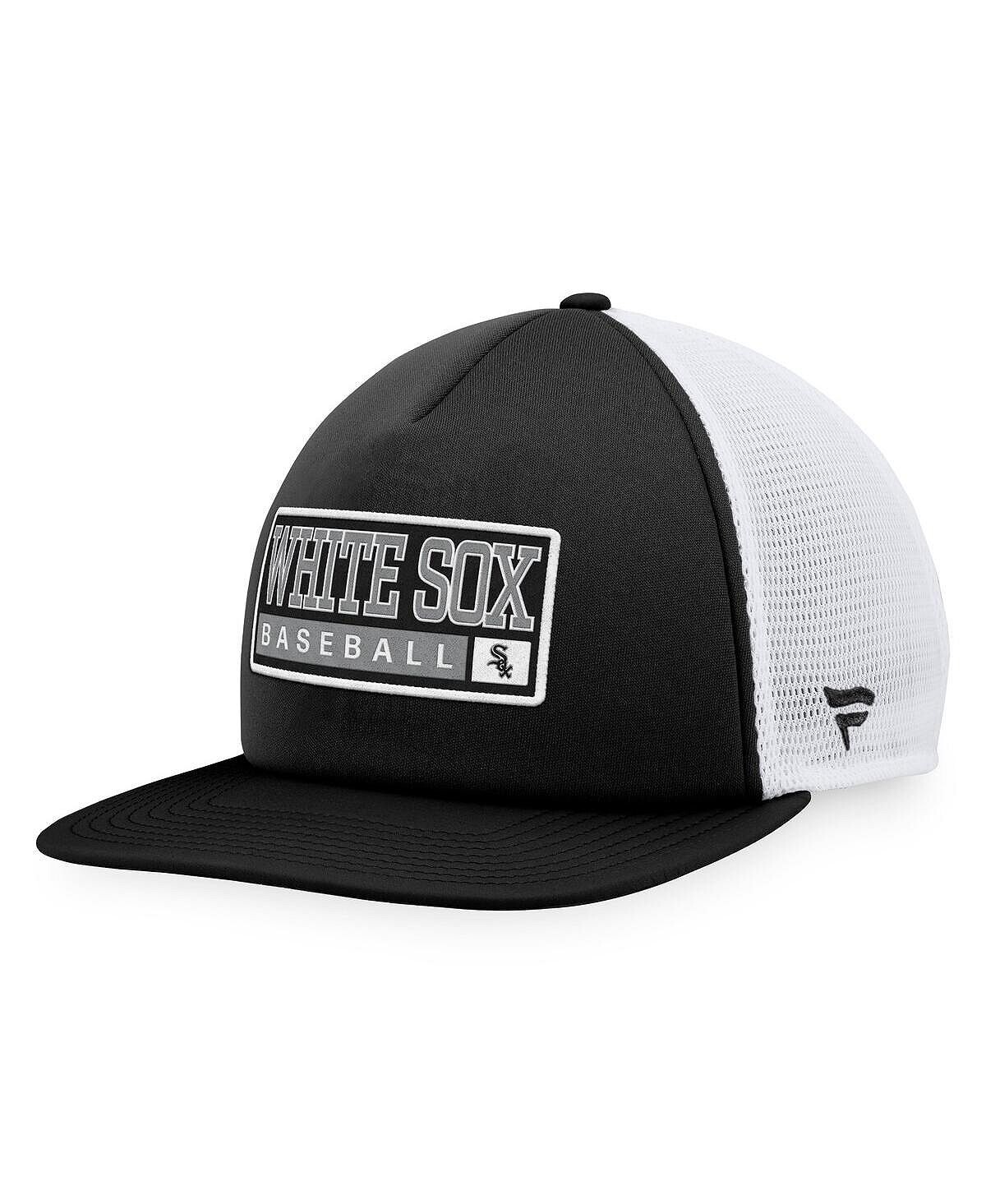 

Мужская черная, белая кепка Chicago White Sox из пеноматериала Trucker Snapback Majestic