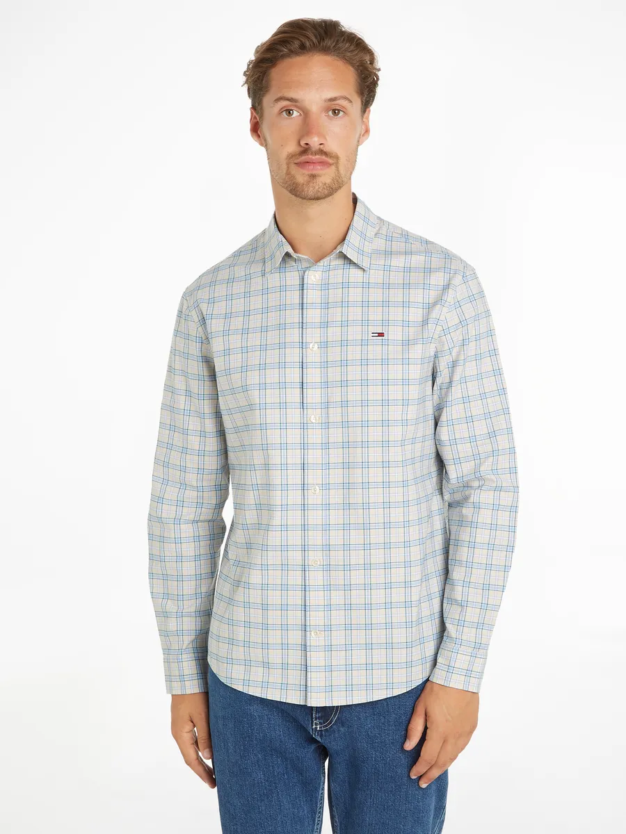 

Рубашка с длинными рукавами Tommy Jeans "TJM REG OXFORD CHECK SHIRT", цвет Newsprint Check