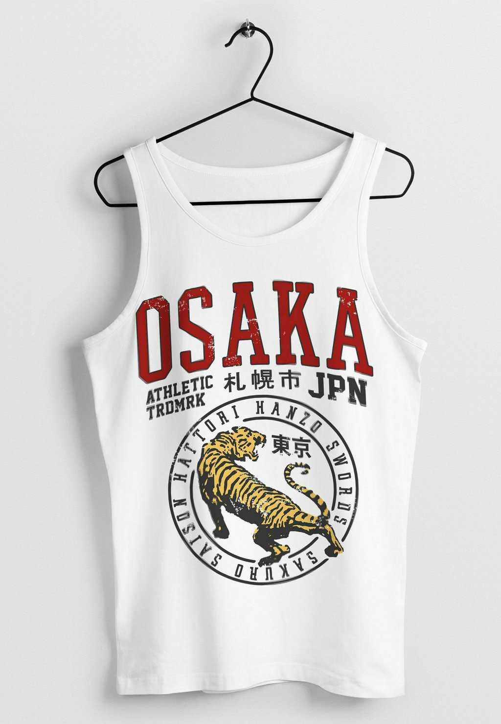 

Топ JAPAN OSAKA TIGER ATHLETIC HATTORI HANZO ASIEN S Neverless, белый