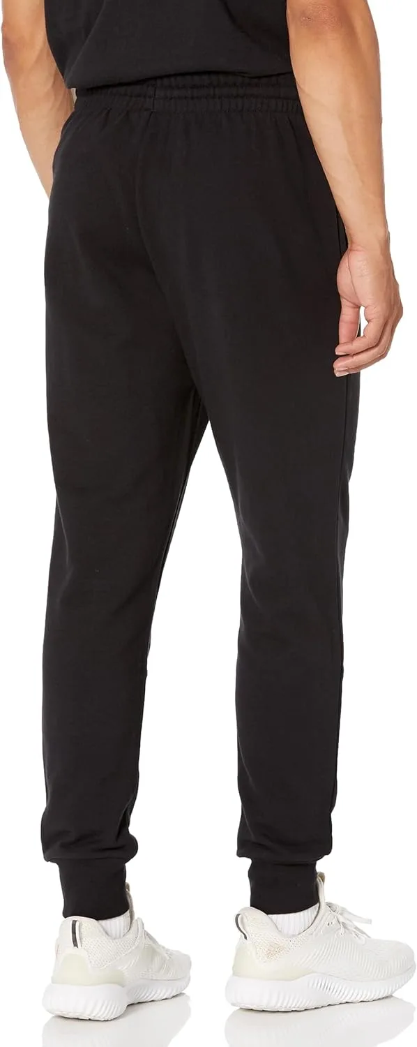 Мужские брюки Adidas Essentials из французской махровой ткани с зауженными манжетами, черный — фото 2