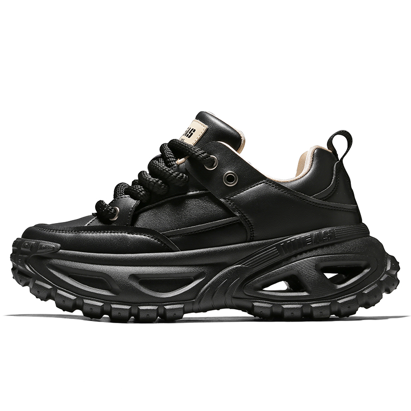 

VIIEAS Влагонепроницаемые утолщённые низкие кроссовки для увеличения роста мужские бежево-чёрные, цвет Beige Black