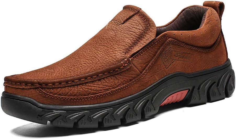 

Мужские слипоны CHICLOVEY для улицы, джунгли, мокасины, широкая посадка, кожаные походные и трекинговые обувь, темно-коричневый