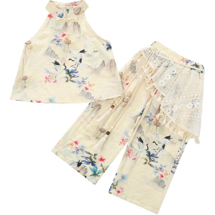 

Детский двухкомпонентный комплект с юбкой и водолазкой PROTECTCAMEL, crane in the clouds