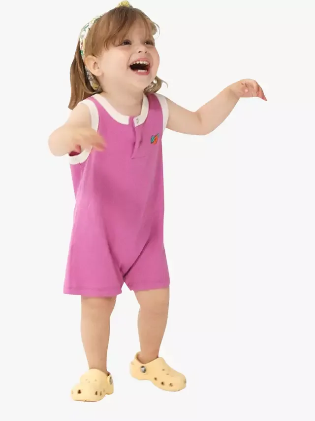 Детский хлопковый комбинезон с оранжевым узором, цвет фуксия Bobo Choses