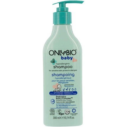 

ONLYBIO Gentle Baby Shampoo 300 мл - гипоаллергенный и мягкий уход за чувствительной кожей головы - для младенцев и новорожденных