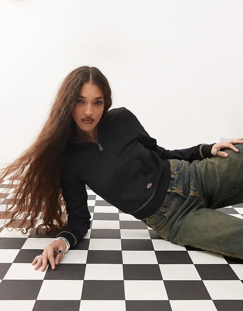 

Кардиган с воротником-воронкой и застежкой-молнией черного цвета Dickies