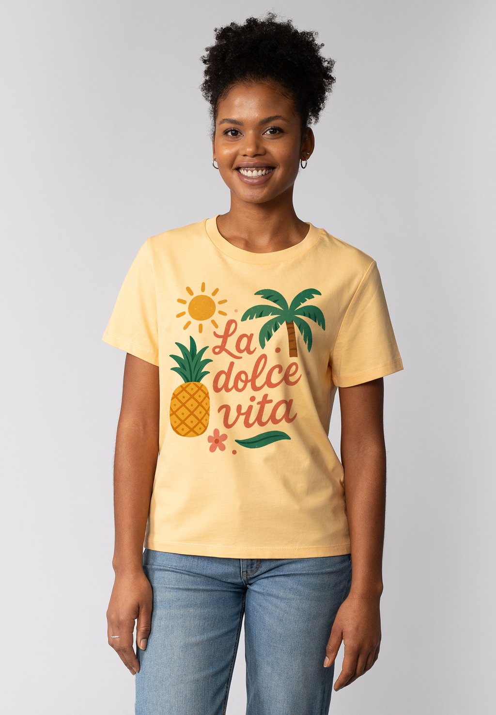 

Футболка с принтом LA DOLCE VITA watapparel, желтый