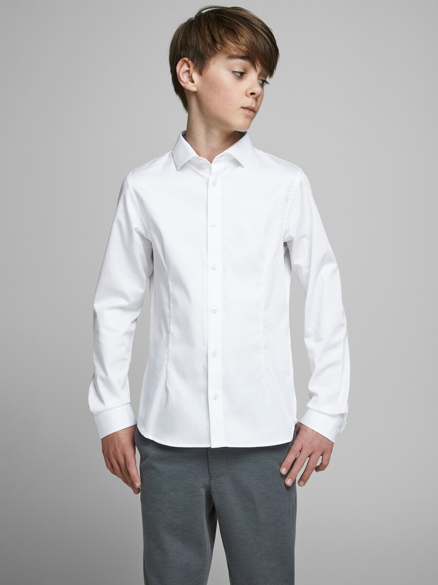 Рубашка на пуговицах классического кроя Jack & Jones Junior JJParmaJNR, белый — фото 2