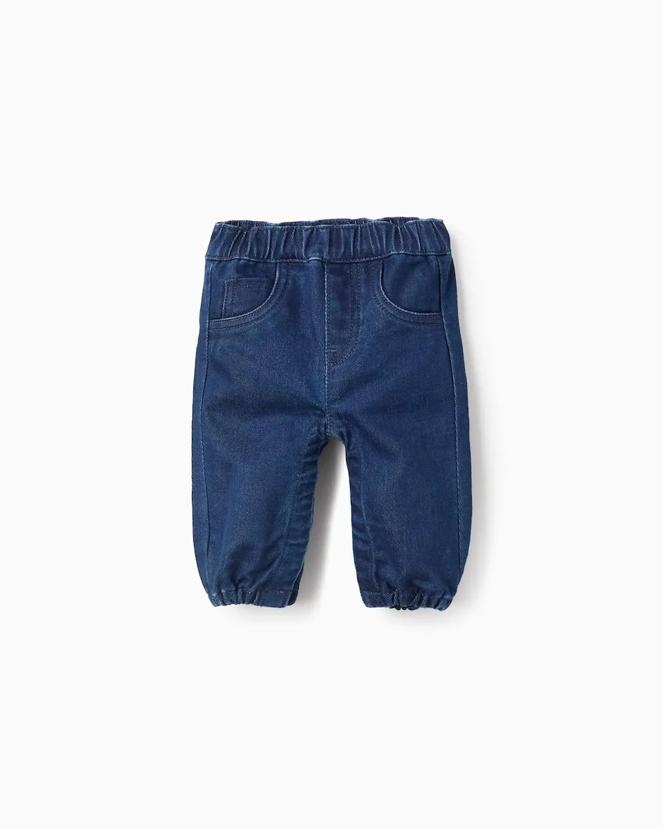 

Детские джинсовые штаны с регулируемыми подтяжками и автоматической застежкой Zippy, синий