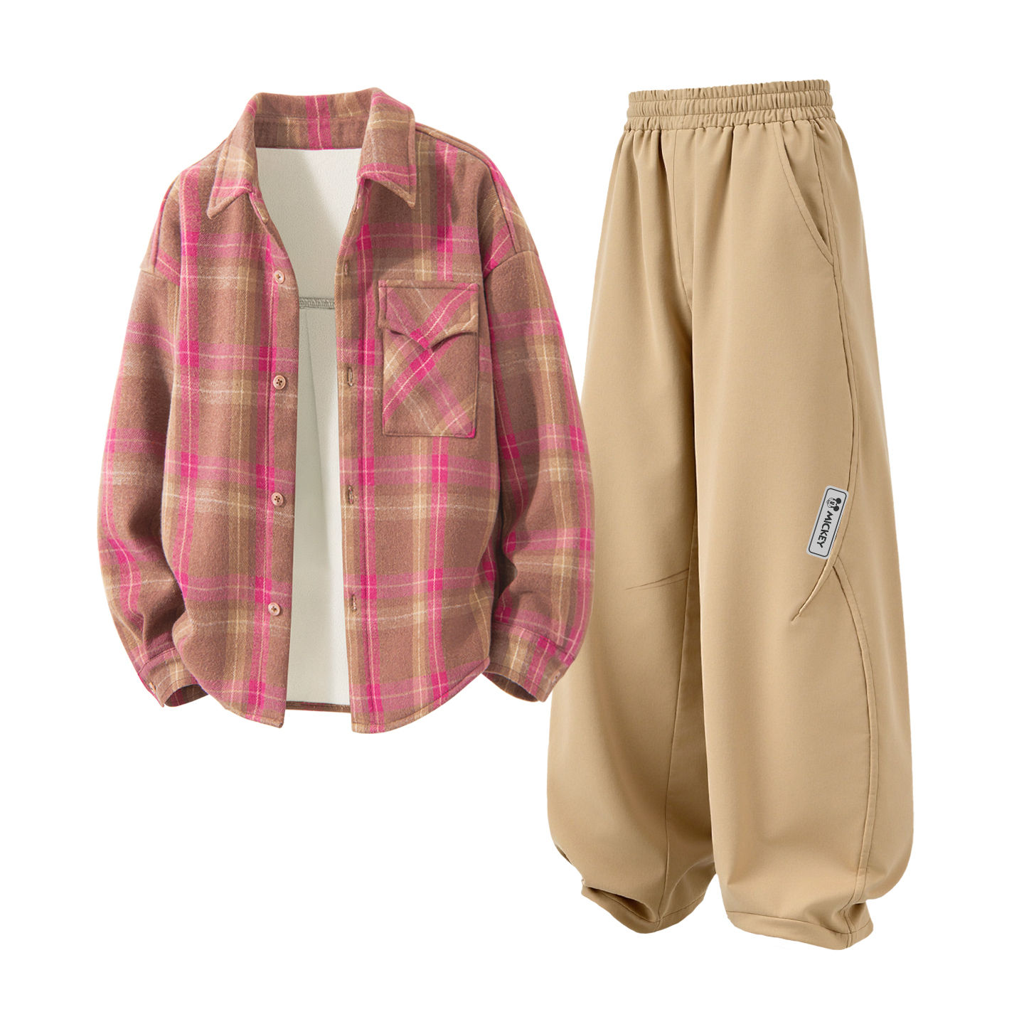 

Детская повседневная спортивная одежда Disney, фуксия/хаки