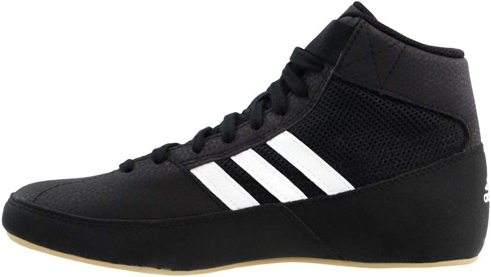Мужские борцовские кроссовки Adidas HVC 2 для подростков, белый/черный — фото 3