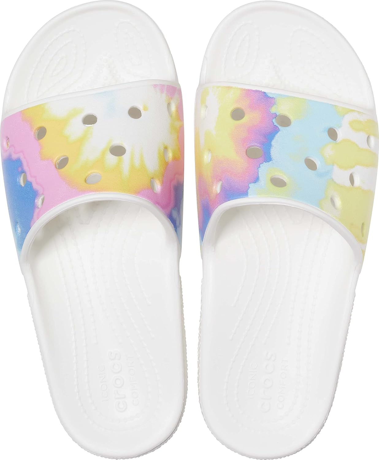 Унисекс сандалии Crocs Classic с графическим принтом, белый — фото 4