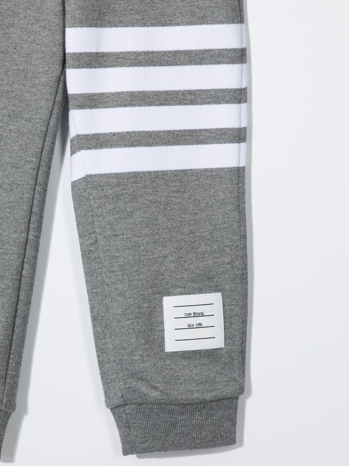 Thom Browne спортивные брюки из джерси с полосками 4-Bar, серый — фото 3