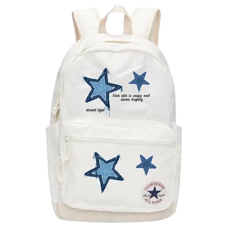 

Converse Полиэстеровый рюкзак обычный унисекс белый, Denim Stars Print