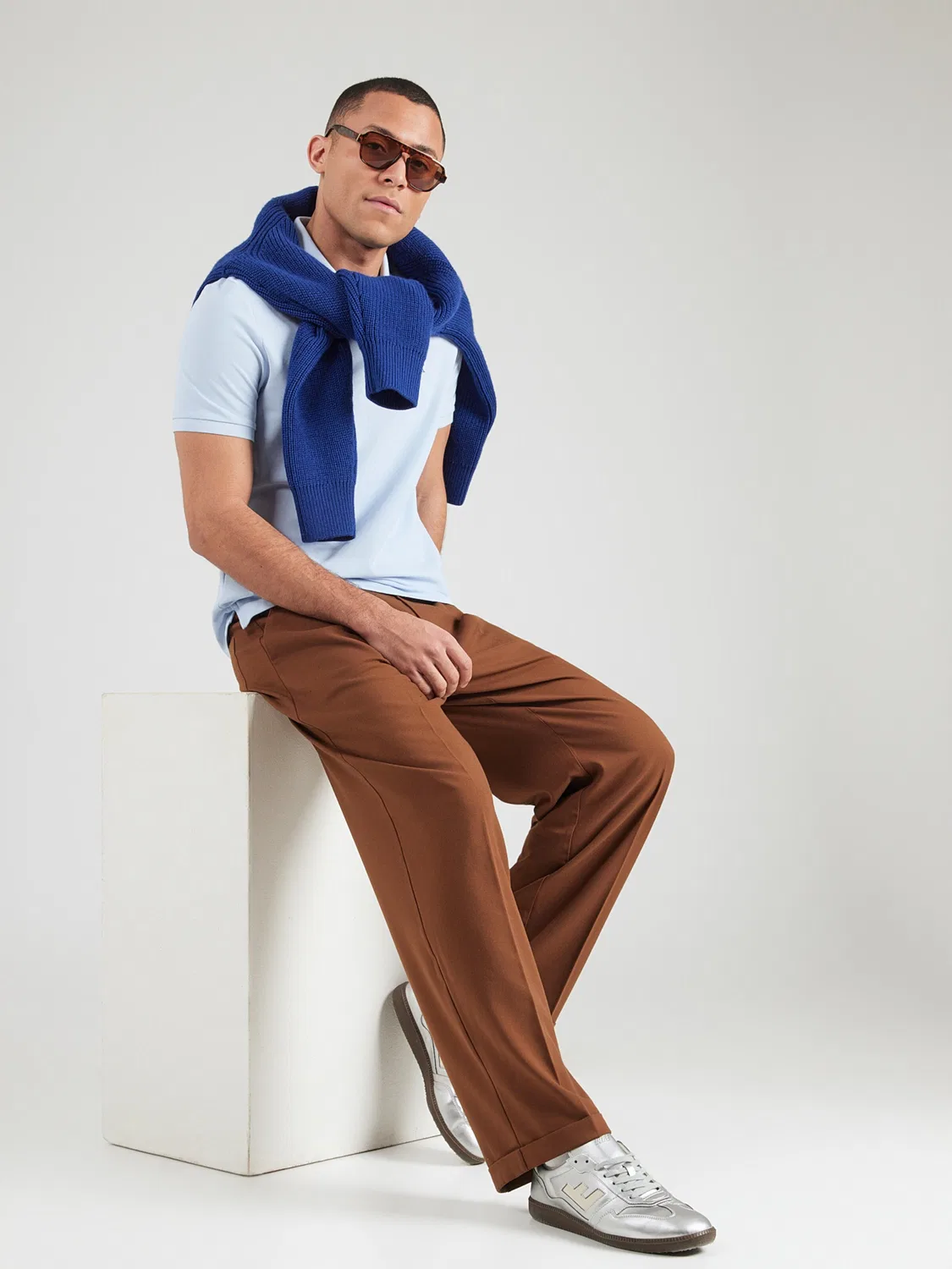 Рубашка Calvin Klein CLSS светло-голубого цвета — фото 3