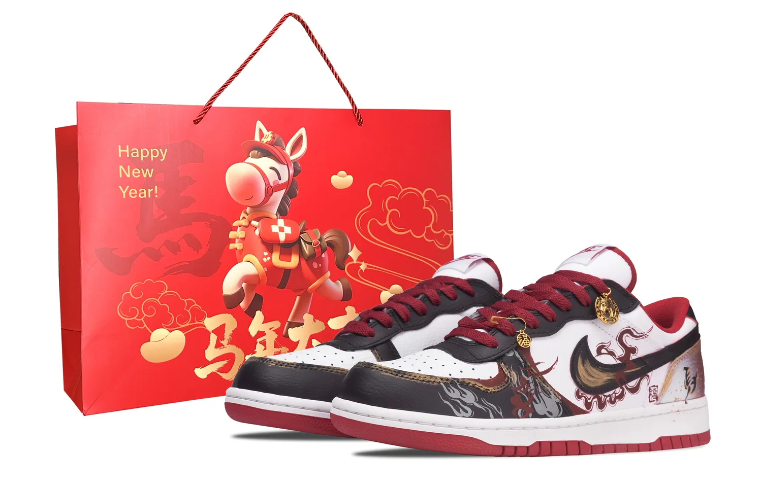 Nike Кроссовки для скейтбординга Big Fiery Flame Horse мужские низкие, устойчивые к истиранию, дышащие, красные, черные, белые