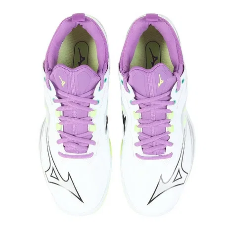 Кроссовки для бадминтона «Wave Claw Neo 3 Fit» от Mizuno, White X Purple — фото 2
