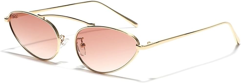 

Металлические солнцезащитные очки «кошачий глаз», модные женские винтажные солнцезащитные очки для мужчин с защитой от УФ-излучения UV400, зеленые, черные, унисекс WNCKSQ, Gold With Brown