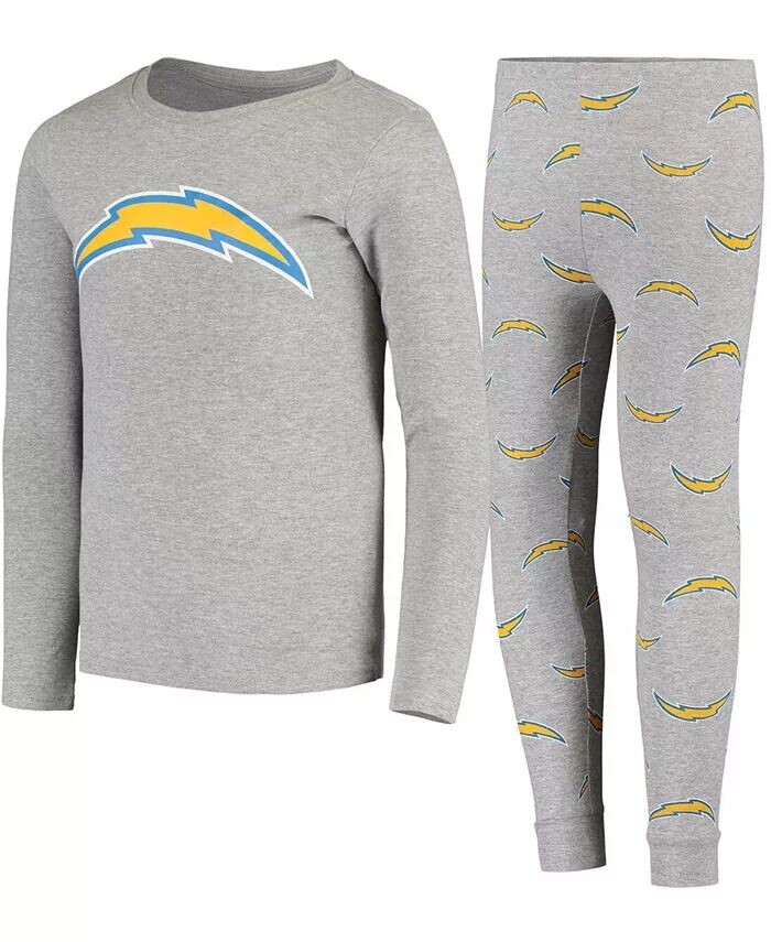 

Серый комплект для сна с футболкой и брюками с длинными рукавами Big Boys Los Angeles Chargers Outerstuff, серый