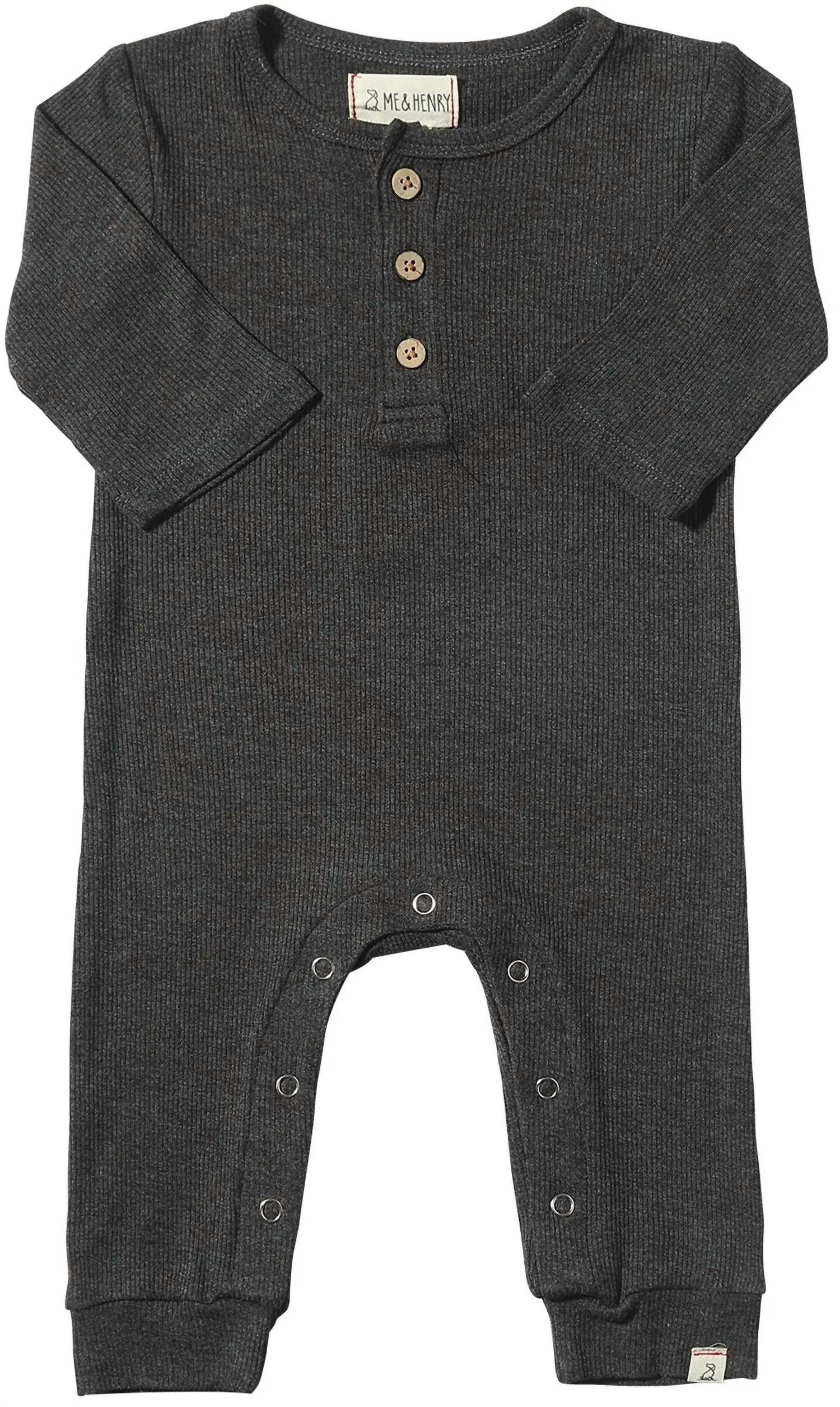 

Ребристый комбинезон Mason для мальчиков, цвет «уголь» Me & Henry, Charcoal