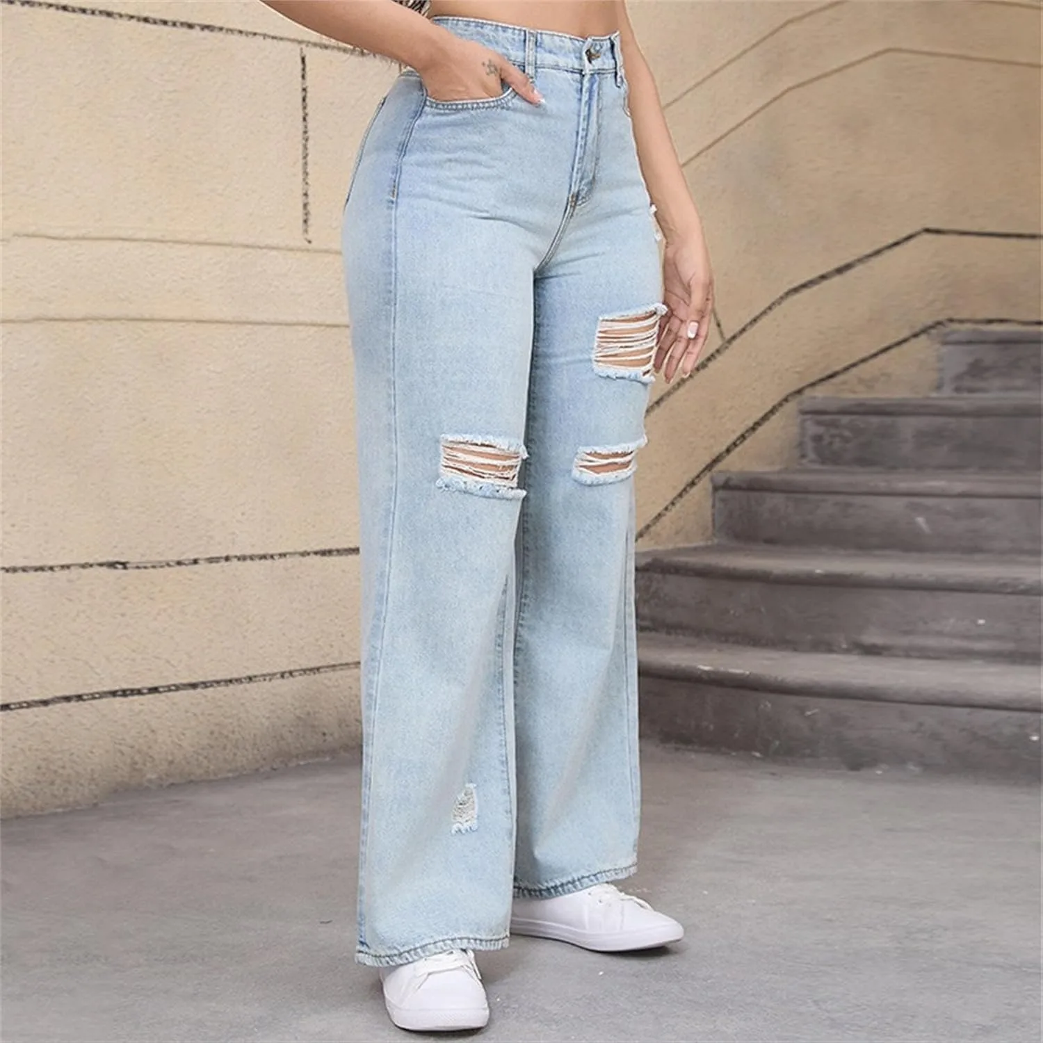 Женские джинсы-клеш mid rise slim fit — фото 4