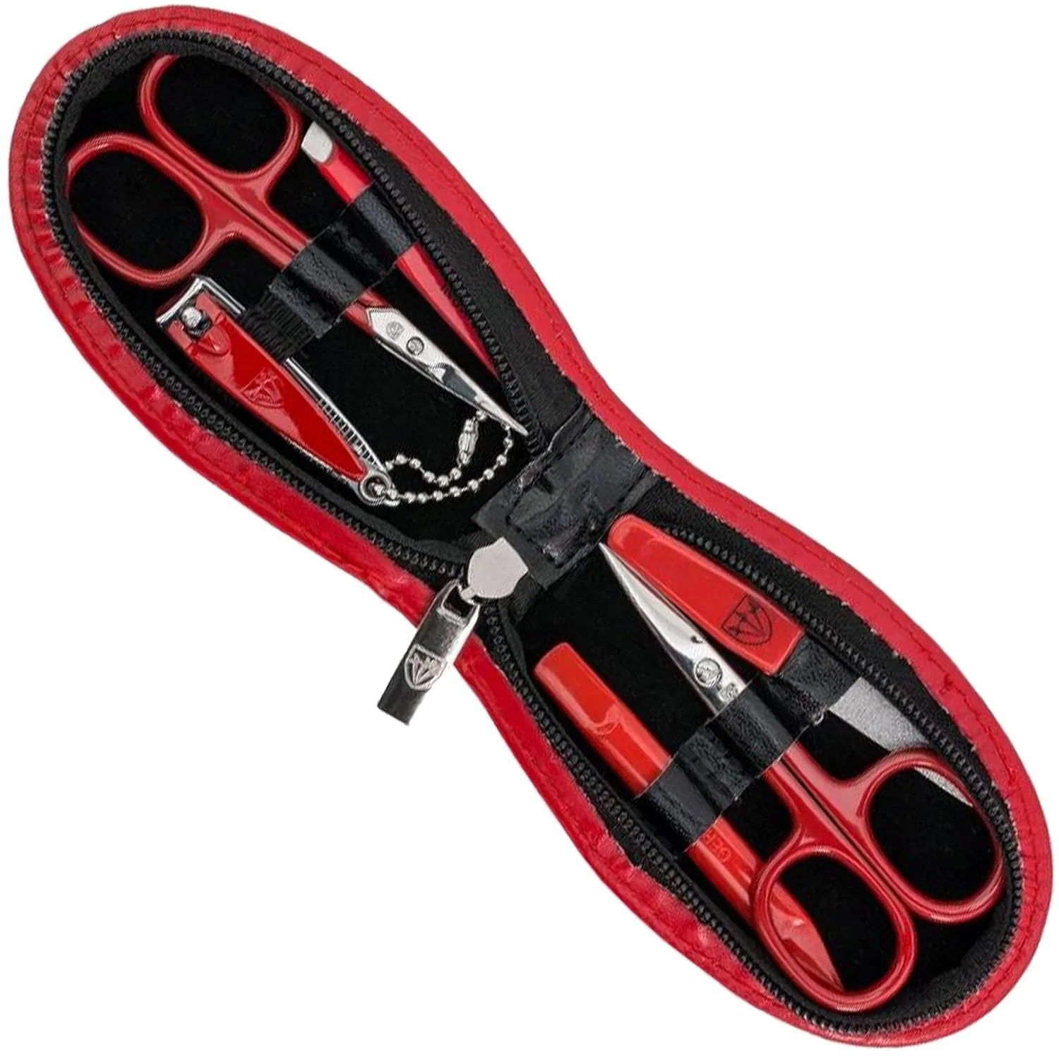 Маникюрный набор DREI SCHWERTER «Piemont» из 6 предметов в красном кожзаменителе ‎Drei Schwerter, Red - Red Instruments