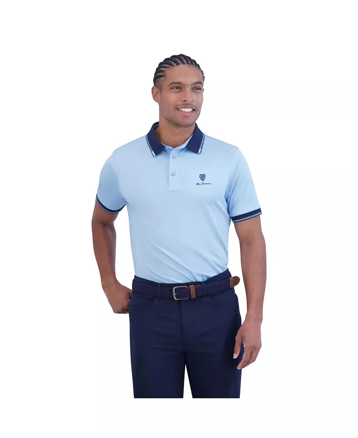 

Мужская поло спортивного кроя Checker Rib Tech Pique Ben Sherman, синий