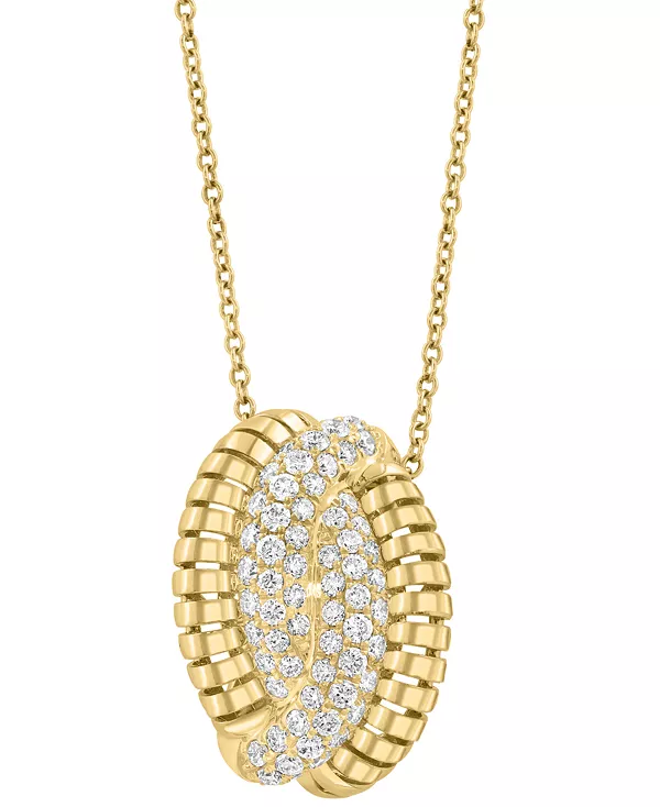 

Ожерелье с подвеской Effy с абстрактным перекрещивающимся бриллиантовым паве (5/8 карата) из 14-каратного золота, 17 дюймов + удлинитель 1 дюйм Effy Collection, gold