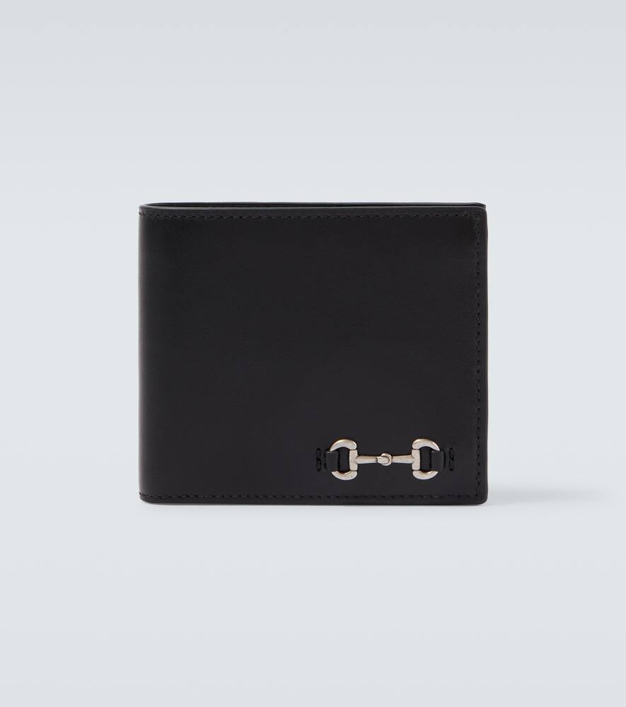 

Кожаный бумажник-клатч с подвеской horsebit Gucci, Black