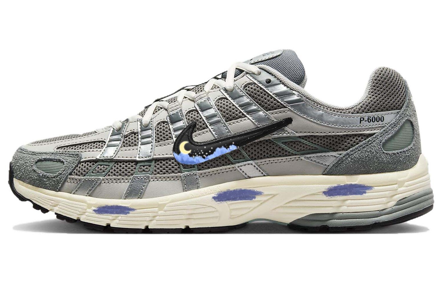 

Кастомизированные кроссовки Nike P-6000 Running shoes Unisex, серый