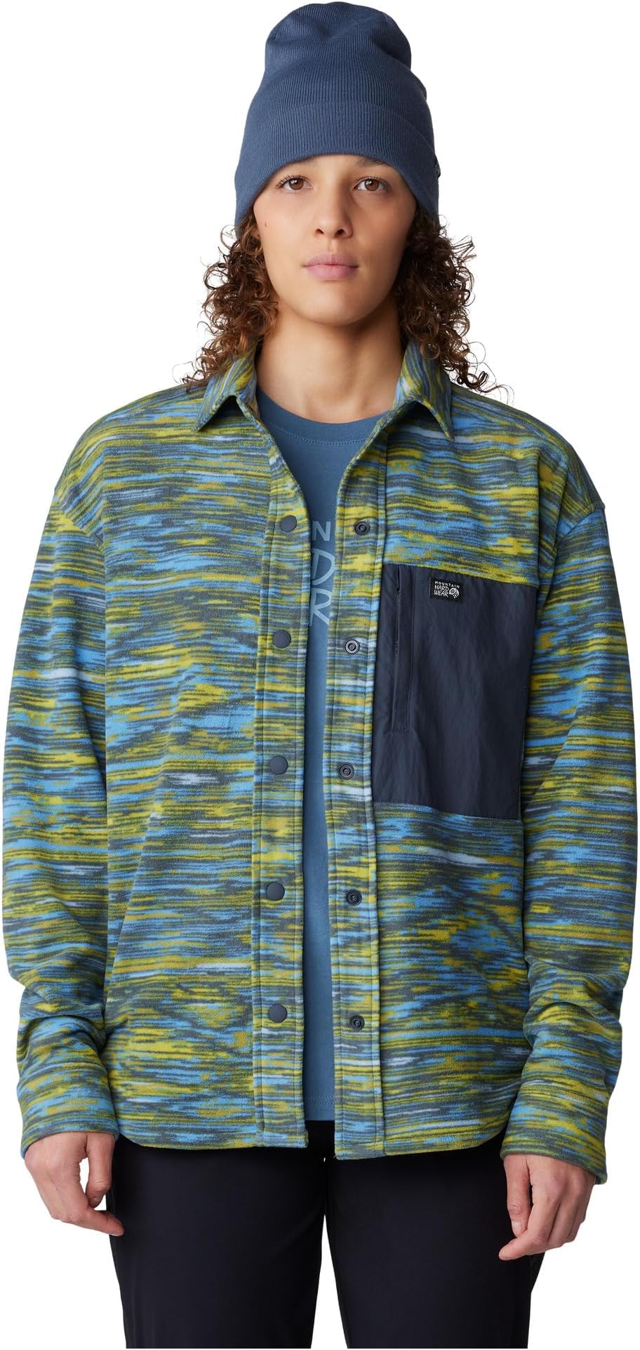 

Рубашка Mountain Hardwear Microchill Shirt, цвет Nitric Blue Stria Print