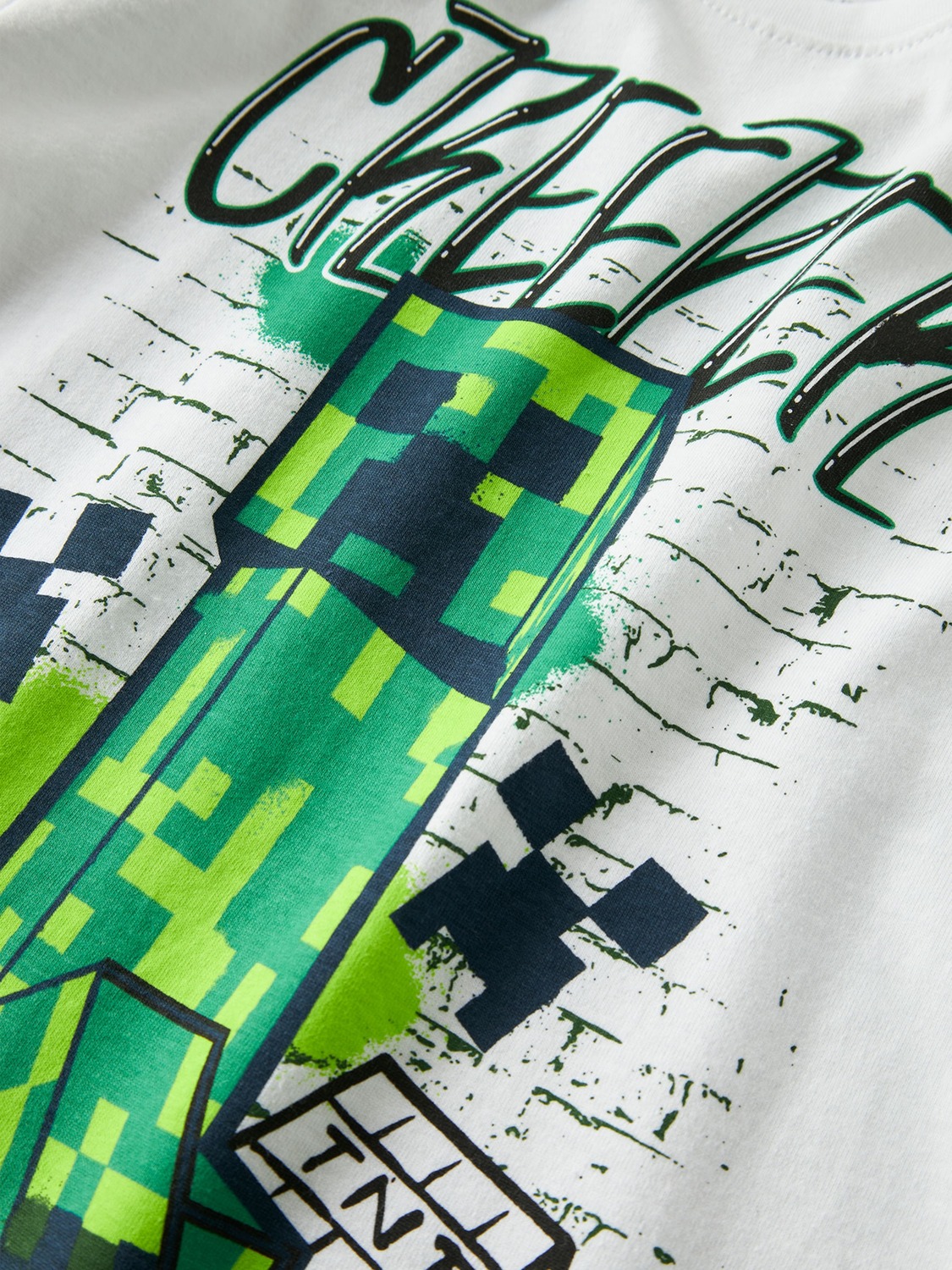 NAME IT Футболка 'NKMDI MINECRAFT' в белом цвете — фото 4