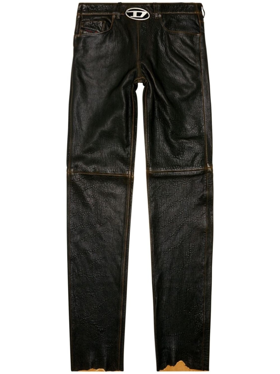 

Diesel кожаные брюки P-Kooman, черный
