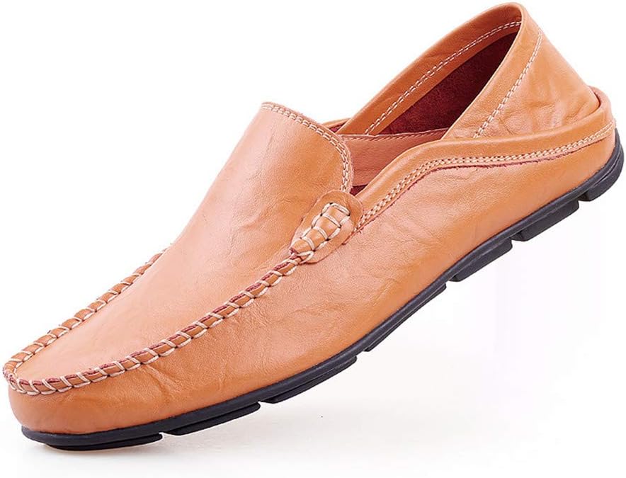 

Мужские пенни-лоферы мокасины для вождения, слипоны, босоножки на плоской подошве, корабельные туфли Yuper, коричневый